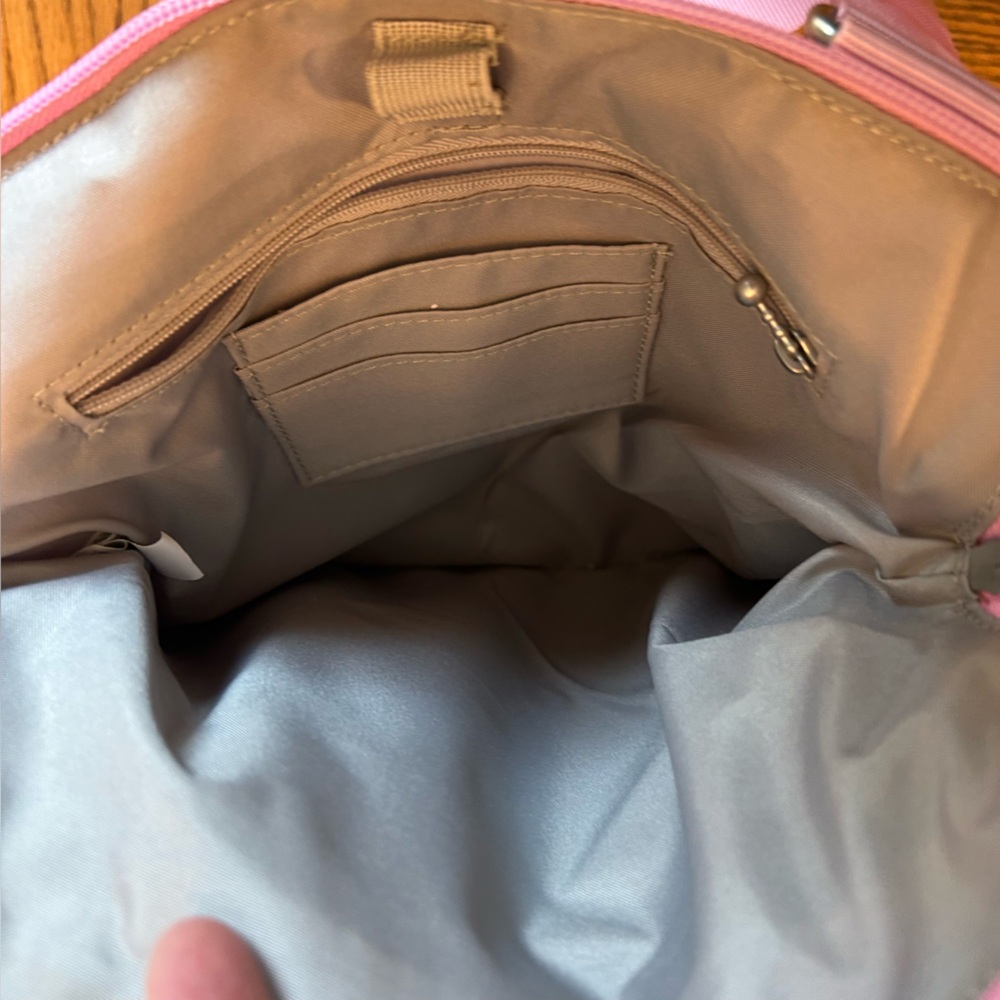 Baggallini Pink Floral Crossbody Bag 3 Outside Zip Pockets adjustable Strap - Picture 6 of 14